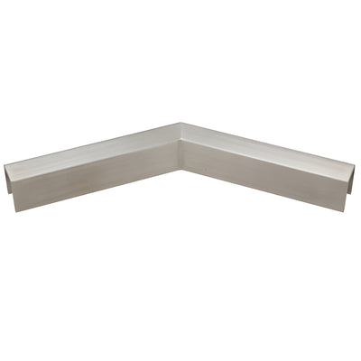 CRL Brushed Stainless 11 Gauge 135 Degree Horizontal Corner for 1/2" Glass Crisp Corner Low Profile Cap Rail