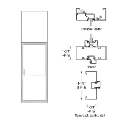 CRL-U.S. Aluminum Custom Sized Clear Anodized Series 450 Open Back Gear Hinge Transom Frame Complete (1FT)
