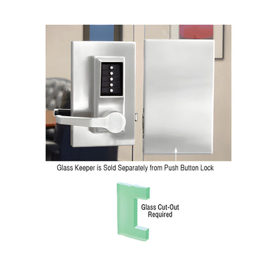 CRL Satin Anodized 6" x 10" LH Center Lock Keeper for Push Button Locks