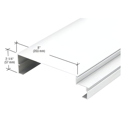 CRL-U.S. Aluminum 8" Sill Mullion for Shear Block Assembly, White KYNAR® Paint, 1" Glass, 24'-2"