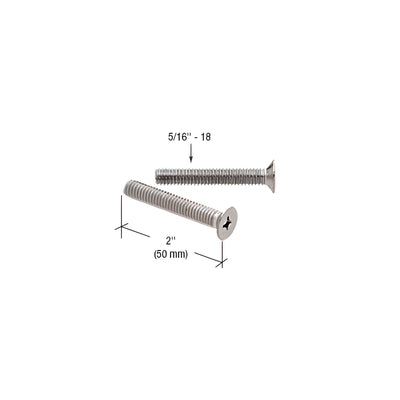 CRL 5/16"-18 x 2" Through-Bolts for 3/8" to 3/4" Thick Glass Door Pull Mounting