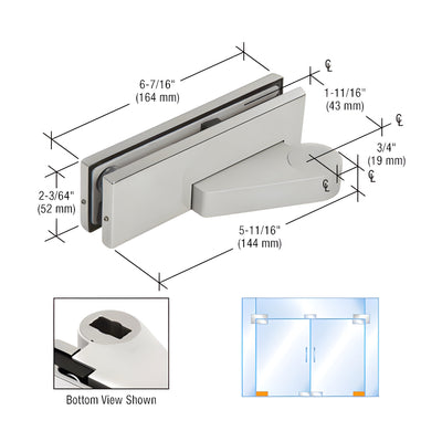 CRL Brushed Stainless Left Offset Bottom Door Patch Fitting