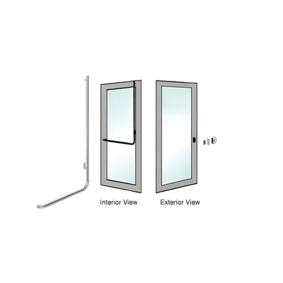 CRL-Blumcraft® Brushed Stainless Right Hand Reverse Aluminum Door Mount "Z" Exterior Dummy Handle