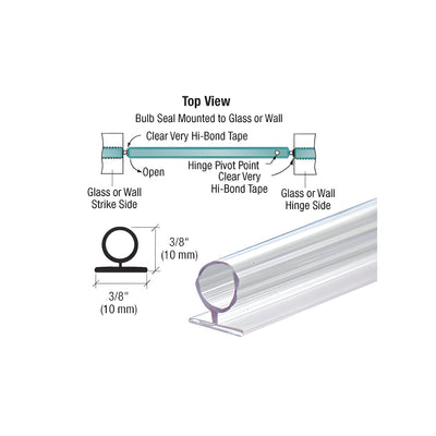 CRL Translucent Vinyl Bulb Seal 3/8" Gap