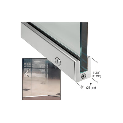 CRL Brushed Stainless 1-3/8" LH Tall Slender Profile Door Rails 35-3/4" (908 mm) Standard Length