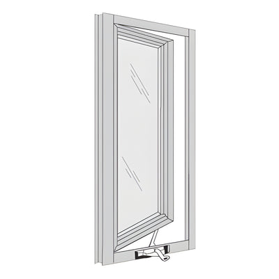 CRL-U.S. Aluminum White KYNAR® Paint 7300 Series Out-Swing Casement Window for 1" Glazing