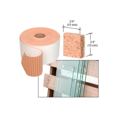 CRL 3/4" x 3/4" x 1/4" Cork Non-Adhesive Shipping Pads - Bulk