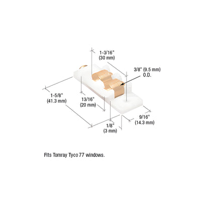 CRL Sliding Window Roller with 3/8" Dual Steel Wheels for Tomrays Tyco 77 Windows