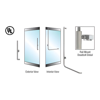 CRL-Blumcraft® Brushed Stainless Left Hand Reverse Rail Mount Cylinder/Thumbturn 'H' Exterior Top Securing Deadbolt Handle