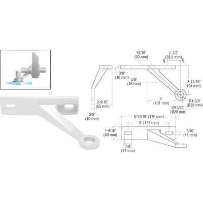 CRL Polished Stainless Heavy-Duty Spider Fitting Single Left Arm Wall Mount Frame Spider