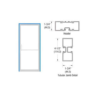 CRL-U.S. Aluminum Custom Sized Bronze Black Anodized Series 450 Tubular Offset Pivot Up and Over Frame Complete (1F)
