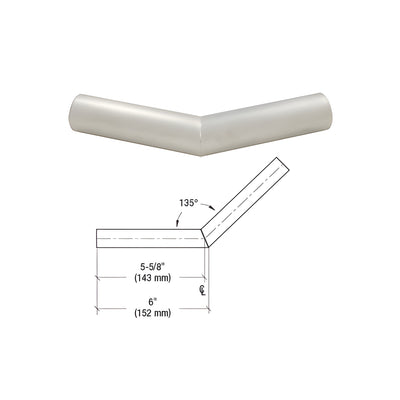 CRL Brushed Stainless Steel 1-1/4" Schedule 40 - 135 Degree Corner