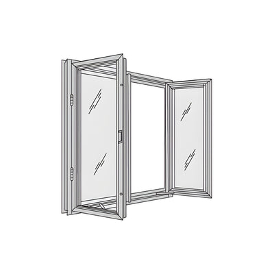 CRL-U.S. Aluminum Class I Bronze Anodized 7400 Series Double In-Swing Casement Window for 1" Glazing