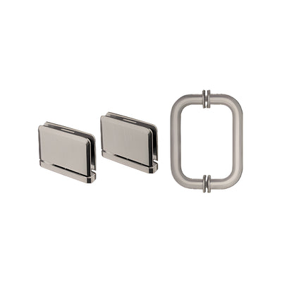 CRL Brushed Nickel Prima Shower Pull and Hinge Set