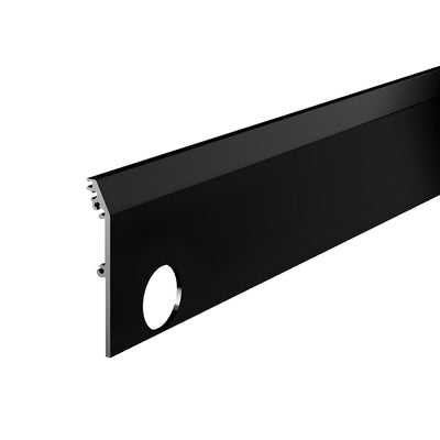 CRL DRX™ 4" Gloss Black Tapered Side Cover with Egress Handle Prep - 110" Length