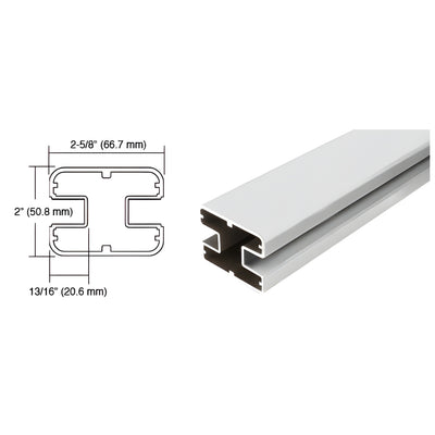 CRL Silver Metallic 48" Long 2" x 2-5/8" Rectangular 180 Degree Post