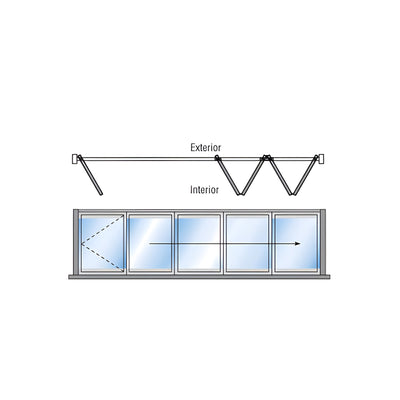 CRL Bronze Anodized S80R Monterey Thermally Broken Bi-Fold and Pivot 1+4 Right Hand Interior Swing with Raised Sill