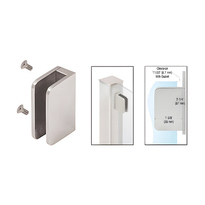CRL Brushed Stainless 3/8" Top Flat Base Glass Clip