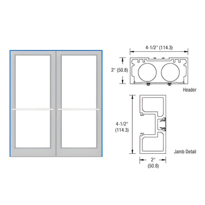 CRL-U.S. Aluminum Dark Bronze/Black Anodized Class 1 76" x 86" Series DF800 Tubular Center Hung Up and Over Frame Complete (2F)
