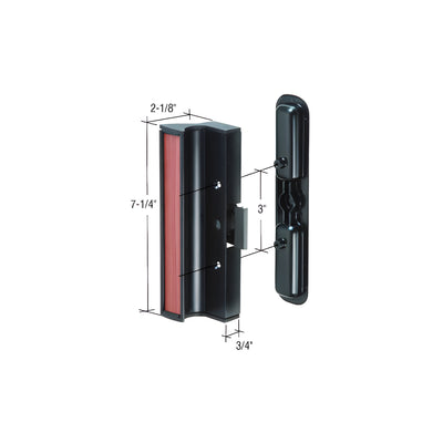 CRL Black Clamp - Style Surface Mount Handle 3" Screw Holes for 950 Series Dual Glazed International Doors