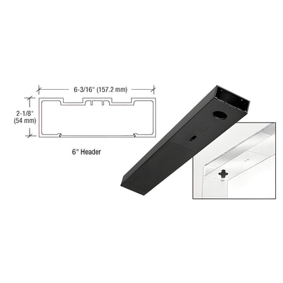 CRL Black Powder Coated 6" x 36" Single Door Header