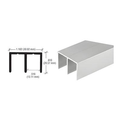 CRL Satin Anodized Extra Depth Aluminum Upper Channel