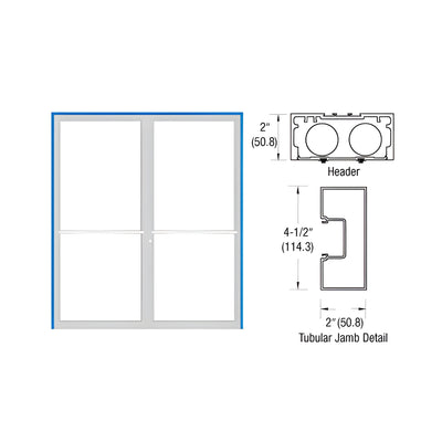 CRL-U.S. Aluminum Custom Size Custom Paint Series 451 Tubular Center Hung Up and Over Frame Complete (2F)