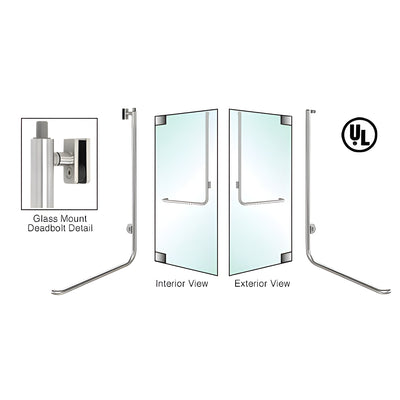 CRL-Blumcraft® Polished Stainless Right Hand Double Acting Glass Mount Keyed Access "D" Exterior Top Securing Deadbolt Handle