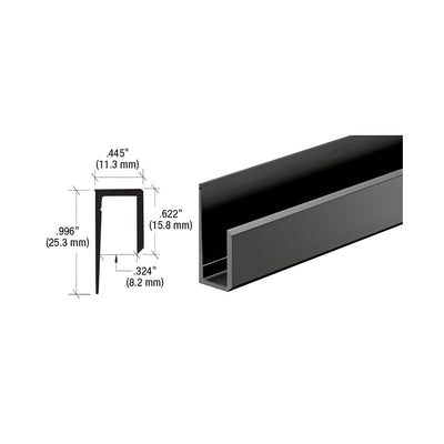 CRL Gloss Black Canadian Style 1/4" Deep Nose "J" Channel