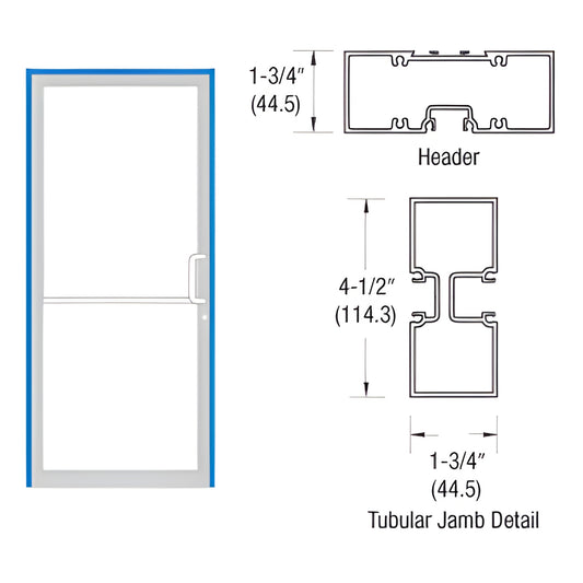 CRL-U.S. Aluminum Right-Hand 39.5x85.75 Aluminum Door Bronze Anodized
