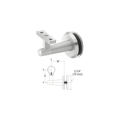 CRL-Blumcraft® Pacific Series Satin Anodized Aluminum Glass Mounted Hand Rail Bracket