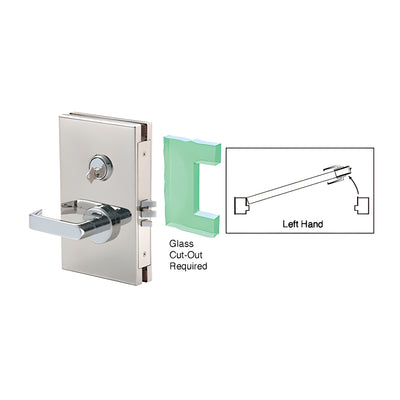 CRL Polished Stainless 6" x 10" LH Center Lock with Deadlatch in Class Room Function