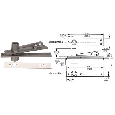 Rixson® Heavy-Duty Center-Hung Top Pivot with Polished Chrome Cover Plate