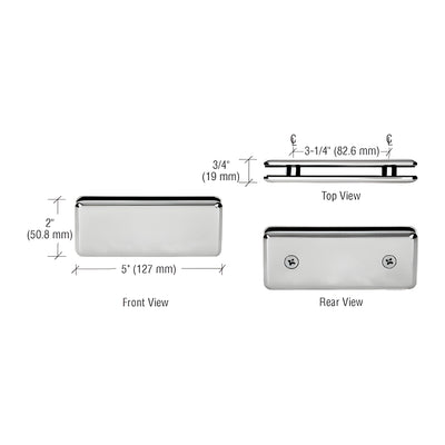 CRL Brushed Nickel Beveled 180º Glass-to-Glass Clamp