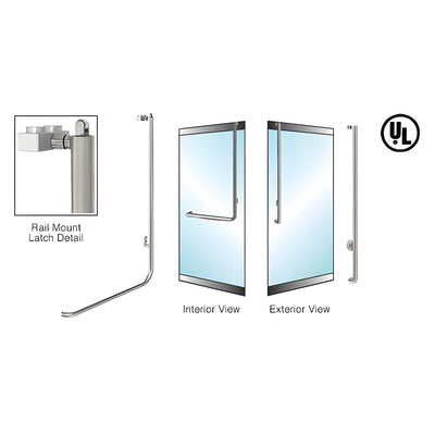 CRL-Blumcraft® Brushed Stainless Right Hand Reverse Low Profile Mount Keyed Access "J" Top Mount Handle