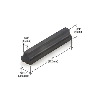 CRL-U.S. Aluminum OS-2 EPDM 4" Setting Block for 1/4" Exterior Glazing- 100/Pk