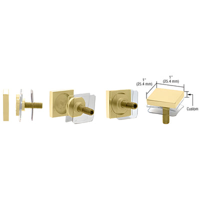 CRL Custom Satin Brass 1" Square Standoff Cap