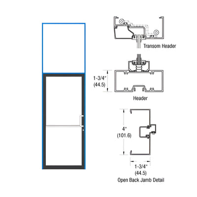 CRL-U.S. Aluminum Bronze Black Anodized 39-1/2" x 126" 400 Series Right Hand Transom Single Door Frame
