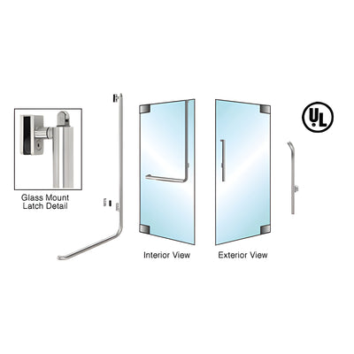 CRL-Blumcraft® Brushed Stainless Right Hand Reverse Glass Mount Keyed Access "G" Exterior, Top Securing Panic Handle
