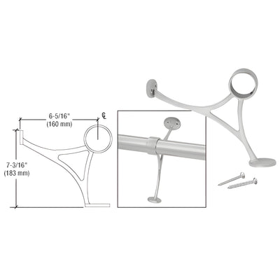 CRL Brushed Stainless Combination Foot Railing Bracket for 2" Tubing