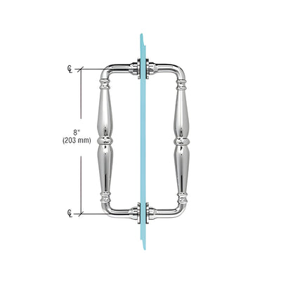 CRL Polished Chrome 8" Victorian Style Back-to-Back Pull Handles