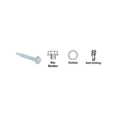 CRL 10 x 2-1/2" Hex Washer Head Self-Drilling Screws