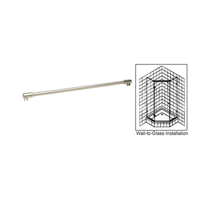 CRL Brushed Nickel 39" Sleeve-Over Glass-To-Glass Support Bar for 3/8" to 1/2" Thick Glass