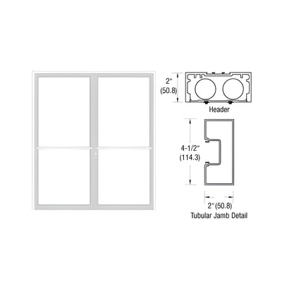 CRL-U.S. Aluminum Custom Size Bone White KYNAR® Paint Series 451 Tubular Center Hung Up and Over Frame Complete (2F)