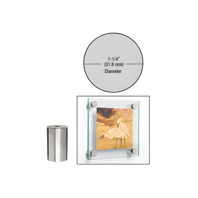 CRL Chrome 1-1/4" Diameter by 2" Standoff Base