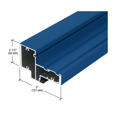 CRL-U.S. Aluminum Custom KYNAR® Paint Transom Door Header for 9/16" Glass and Surface Closer - 24'-2"