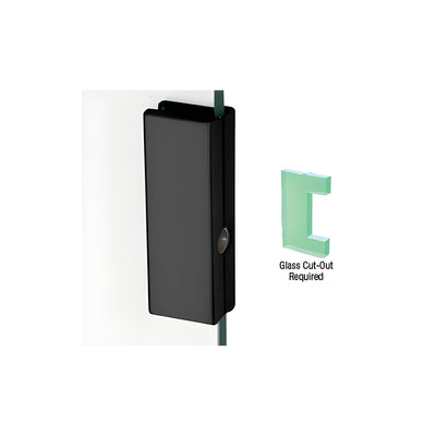 CRL Matte Black 1-3/4" x 5-5/8" Deadthrow Low Profile Keeper