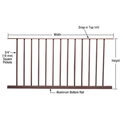 CRL Matte Bronze 200, 300, 350, and 400 Series 60"W x 48"H Picket Panel