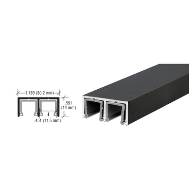 CRL Flat Black Aluminum Plastic Lined Double Upper Channel