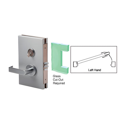 CRL Brushed Stainless 6" x 10" LH Center Lock with Deadlatch in Class Room Function